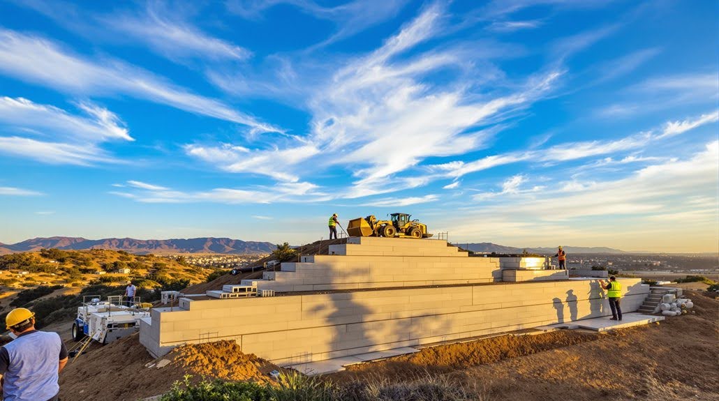 Concrete retaining wall project in Poway CA, BES Concrete Contracting Solutions