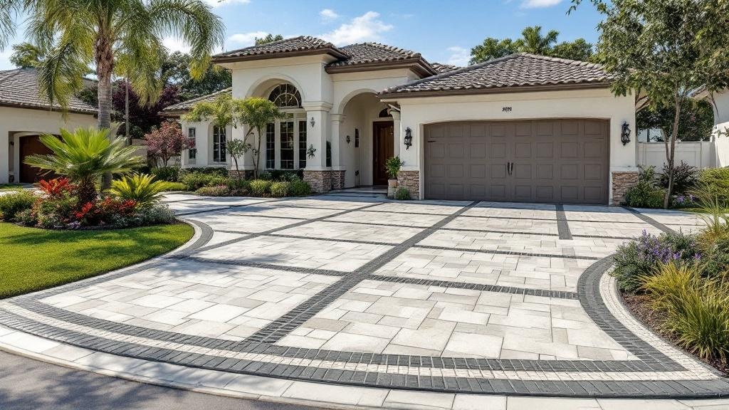 Decorative concrete driveway project