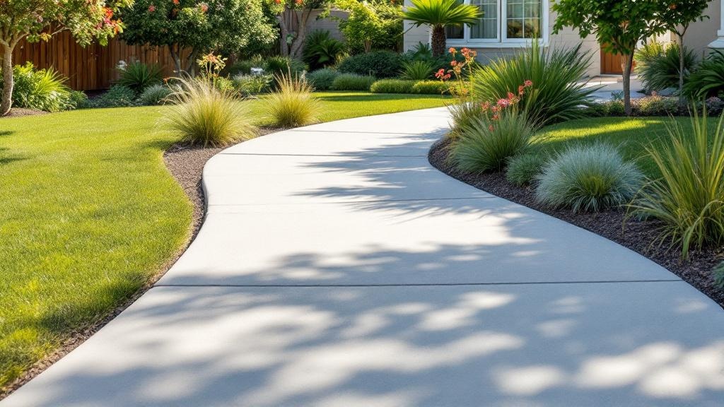 Concrete walkway and landscaping project