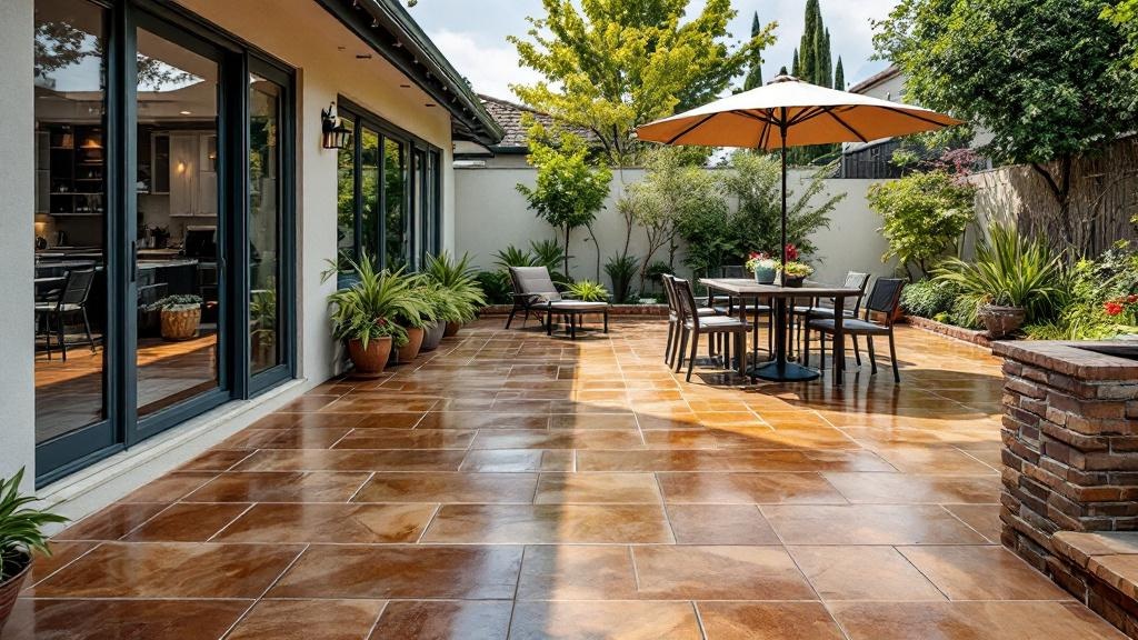 Stained concrete patio project