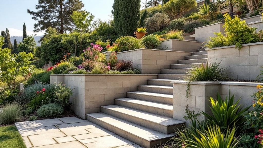 Concrete steps and retaining wall project