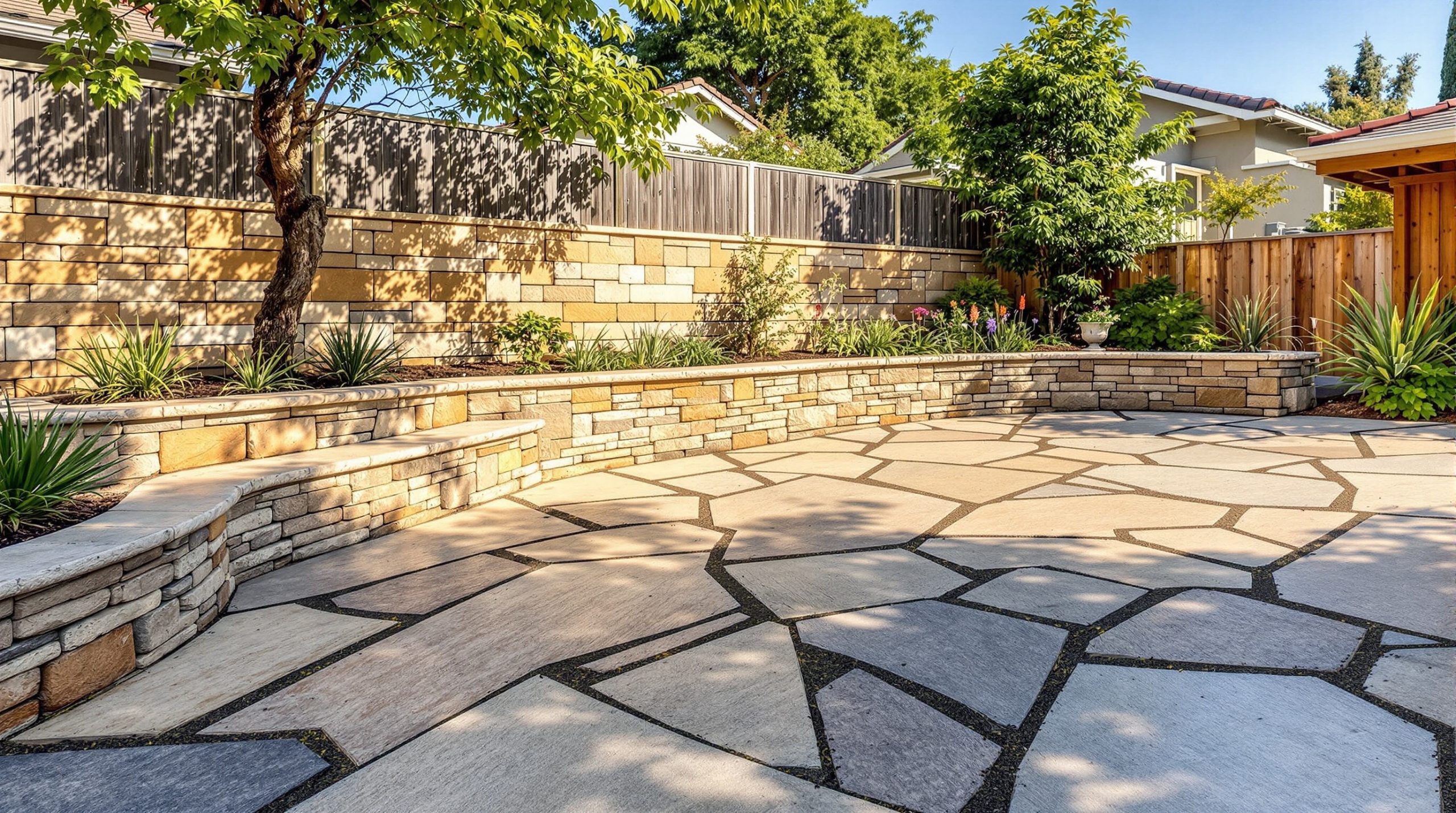 Natural Stone installation in San Diego County by BES Concrete Contracting Solutions