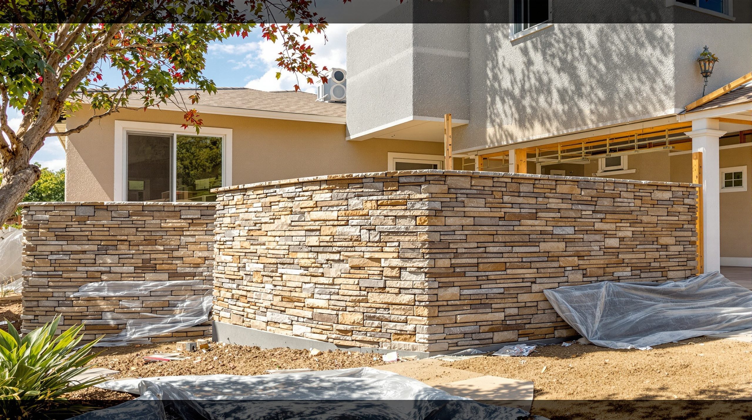 Stone Veneer installation in San Diego County by BES Concrete Contracting Solutions
