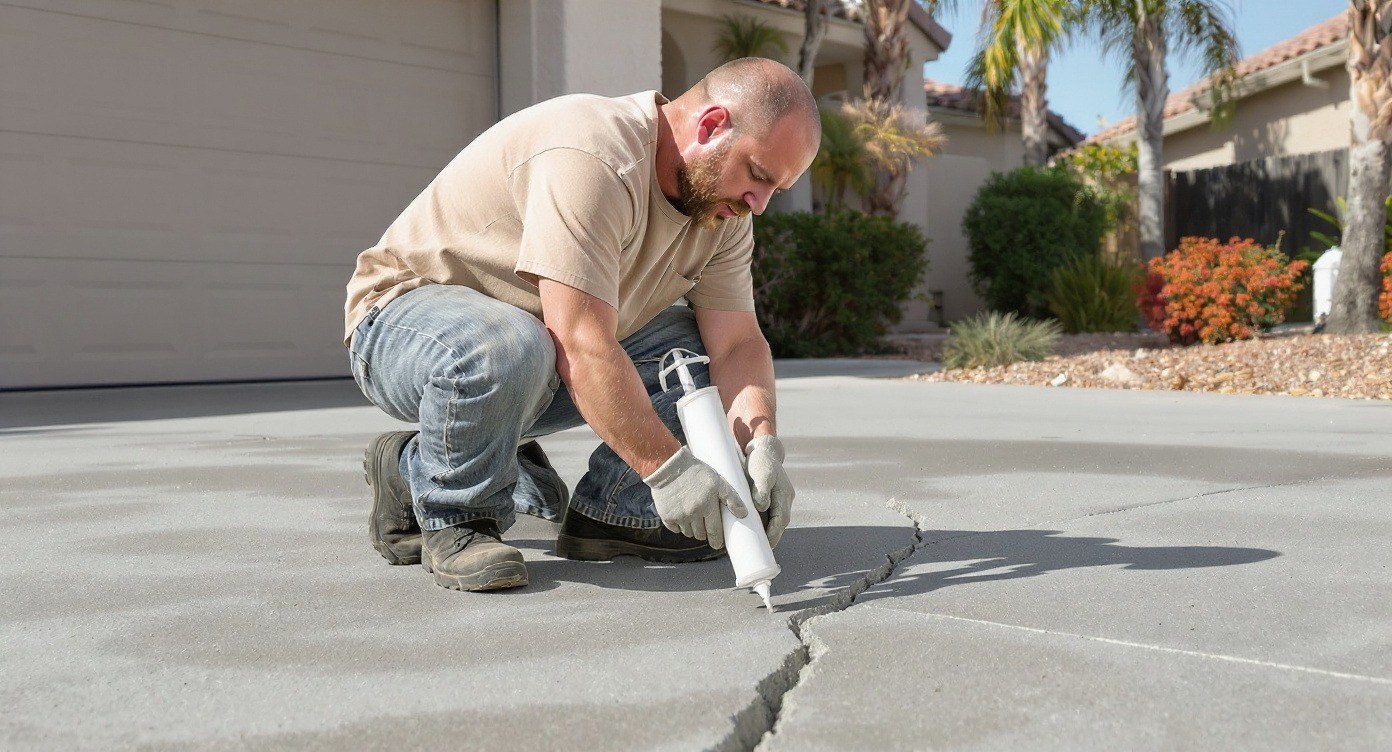 Concrete crack repair on a Sorrento Valley property by BES Concrete